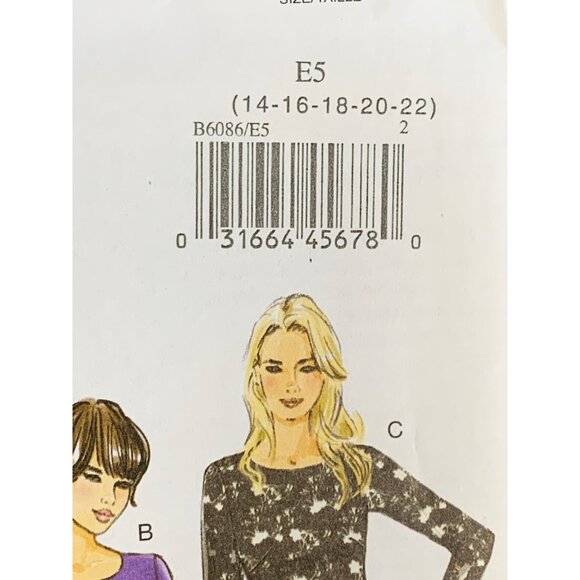 Butterick Misses Dress Sewing Pattern Sz 14-22 B6086 - Uncut - Picture 2 of 4